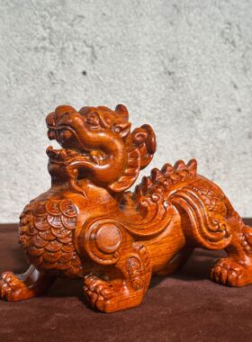 黑檀木雕刻摆件一对开旺财貔貅过镇办公室高级感宅招财光客厅装饰