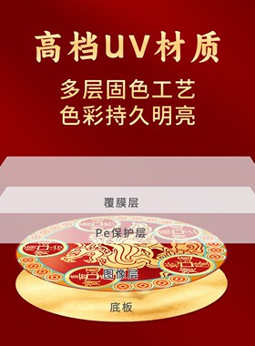 道家招财貔貅贴纸五帝钱贴画壳后背面uv贴片装饰图案自粘