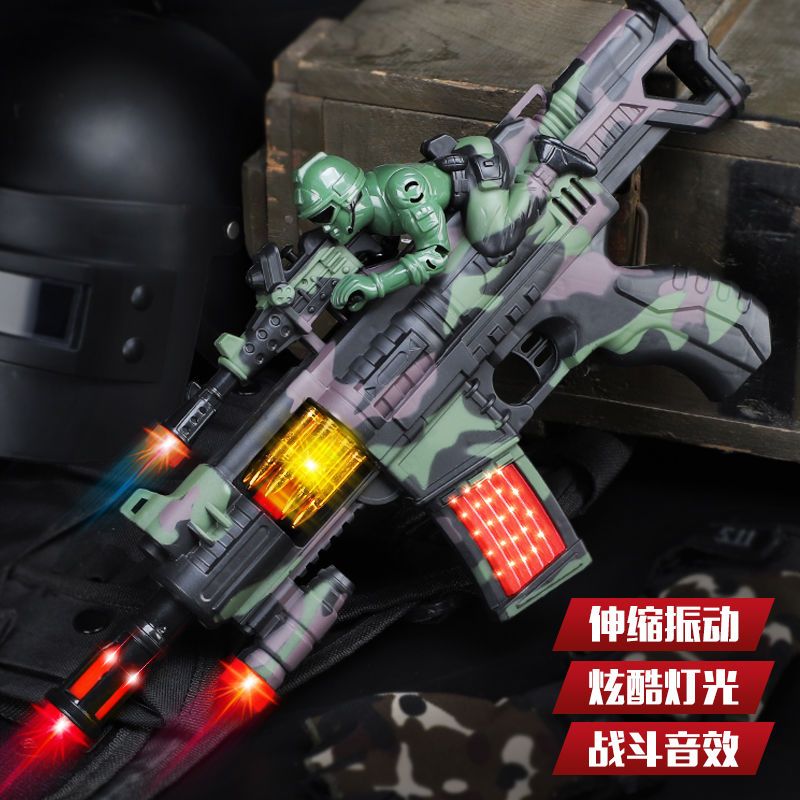 儿童宝宝电动玩具枪仿真模型m416突击枪冲锋枪声光3-6岁男孩玩具 - 图2