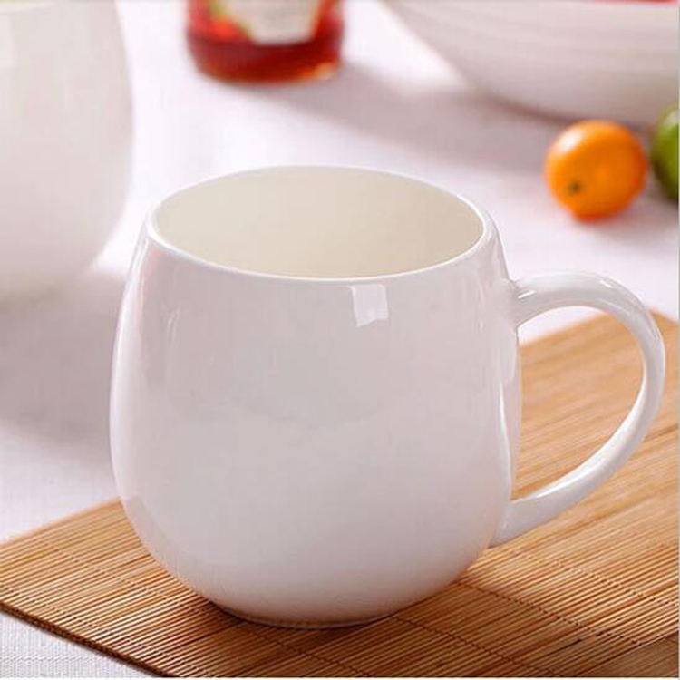 景德镇骨瓷简约陶瓷杯子水杯茶杯纯白色马克杯定制LOGO牛奶咖啡杯 - 图0