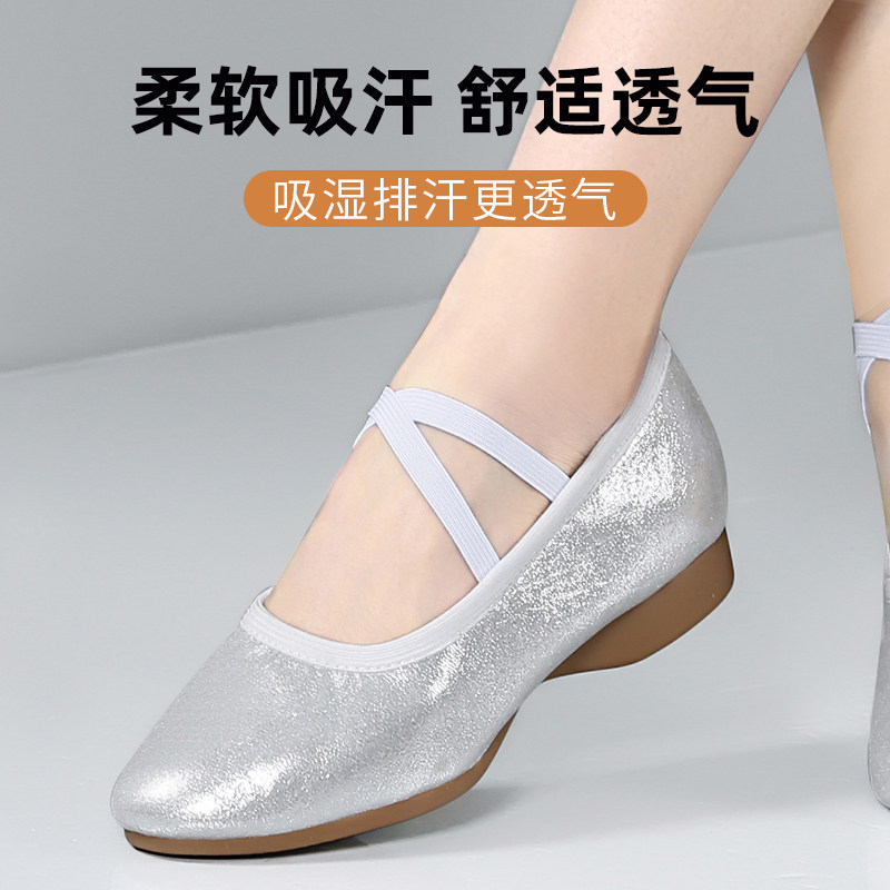 专业舞蹈鞋女士室外穿牛筋底成人银色帆布广场舞鞋跳舞不累脚新款,淘宝优惠券,粉丝福利购,淘宝优惠卷