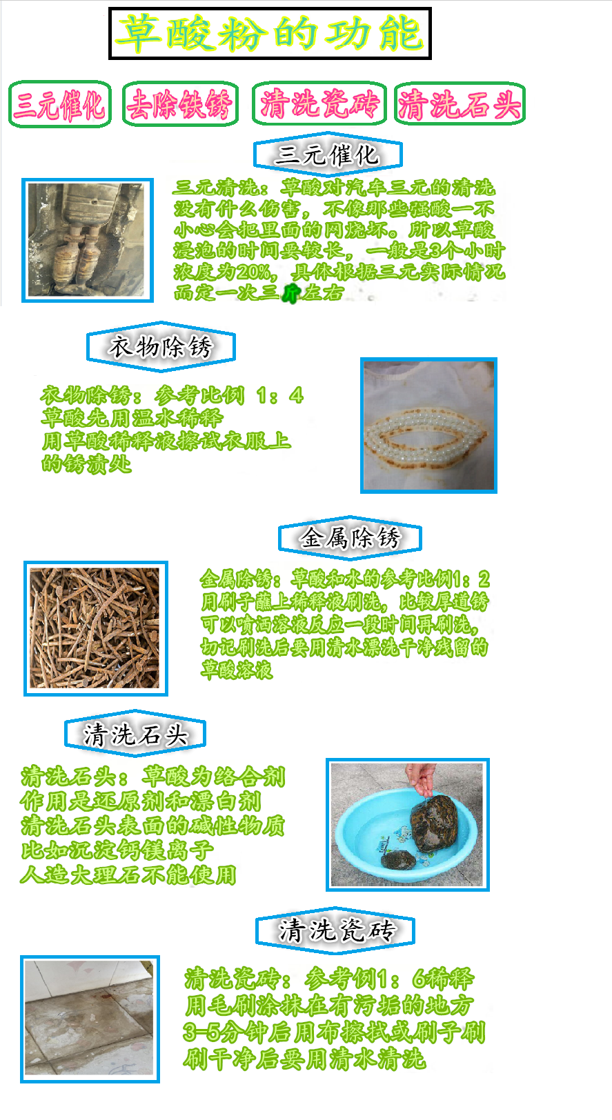 草酸粉衣物除锈 乙二酸除锈清洁三元催化 清洗石头鱼网 5.5斤包邮 - 图1