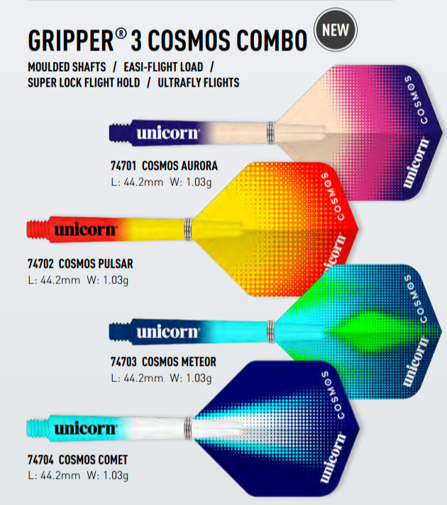 新款组合UNICORN|独角兽飞镖GRIPPER 3飞镖杆COSMO飞镖翼组合套装 - 图0