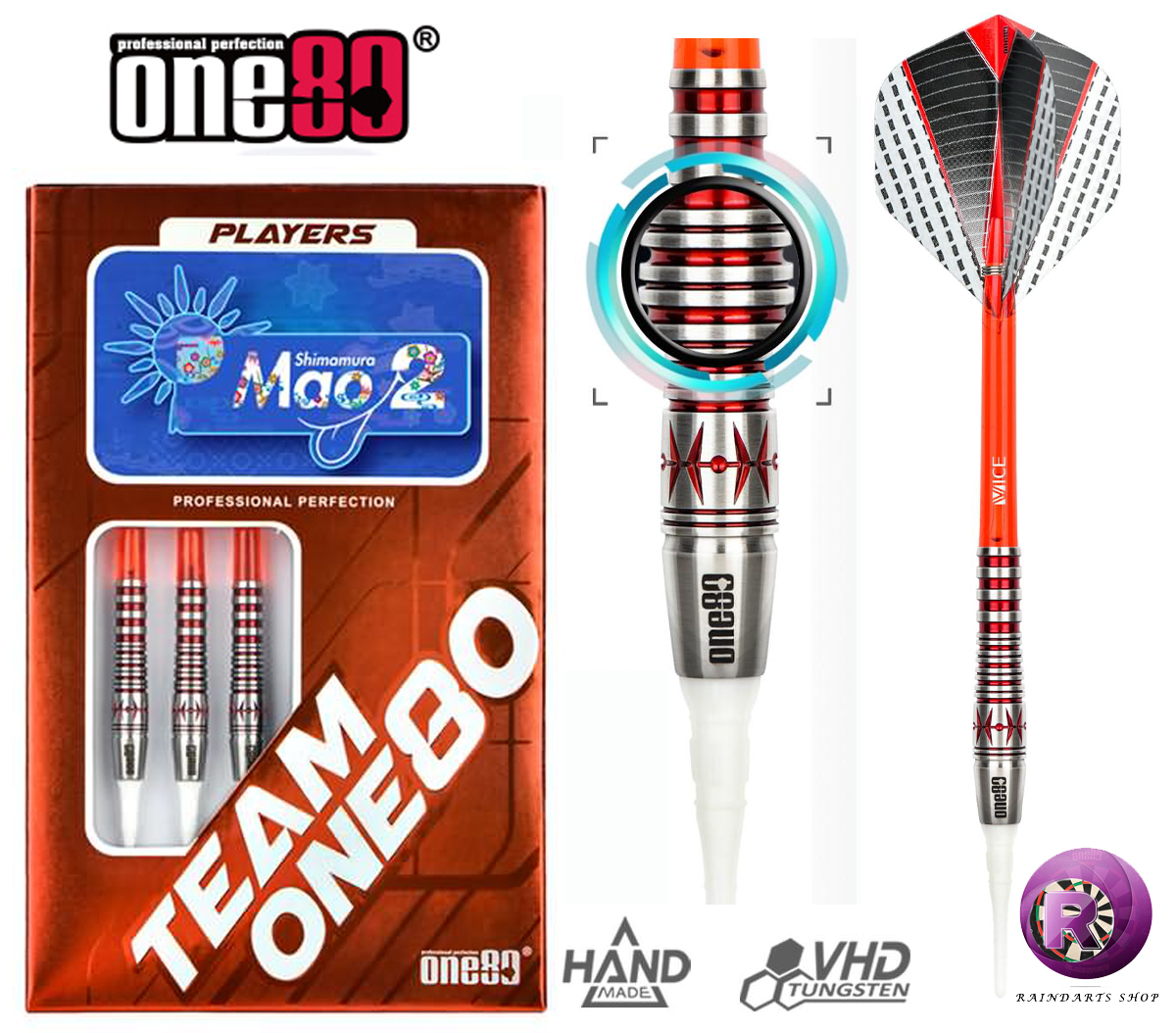 ONE80 TEAM ONE80系列MAO II钨合金软式飞镖套装|专业飞镖 - 图2