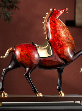 黄铜马到成功家居装饰办公室摆件