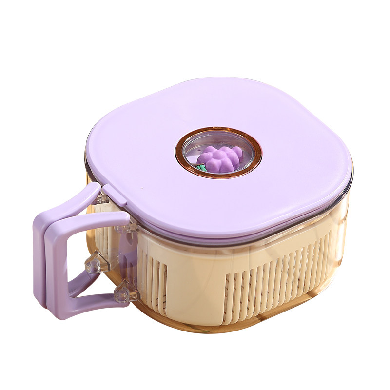 创意双层沥水水果杯带叉子外出便携式沙拉杯大容量带盖密封保鲜盒,淘宝优惠券,粉丝福利购,淘宝优惠卷