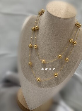母贝仿珍珠注金满天星毛衣链女