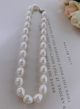 母贝仿巴洛克风珍珠锁骨项链