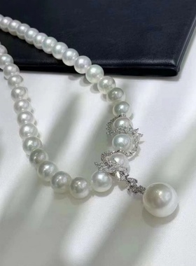 法式优雅母贝珍珠锁骨项链吊坠