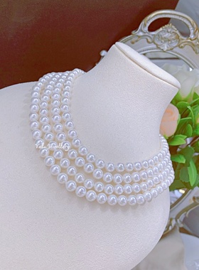 母贝珍珠多层颈链围脖项链经典