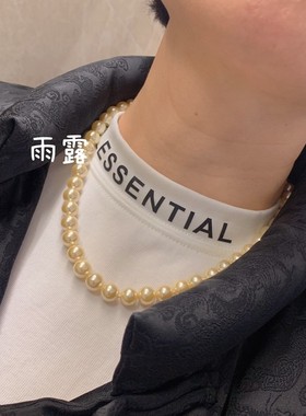 南洋母贝仿珍珠羽皇金色锁骨项链