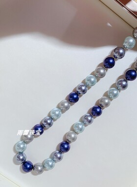 母贝仿珍珠莫兰迪大溪地炫彩项链