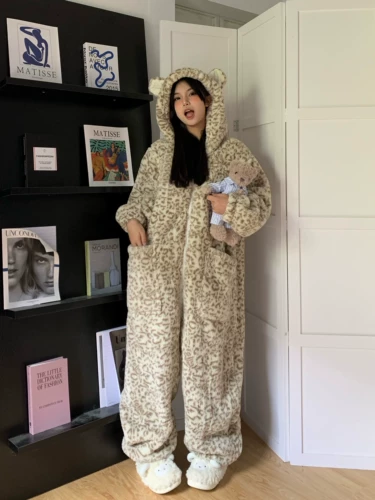 Милый коралловый комбинезон, зимняя утепленная пижама, зимний утепленный бархатный банный халат