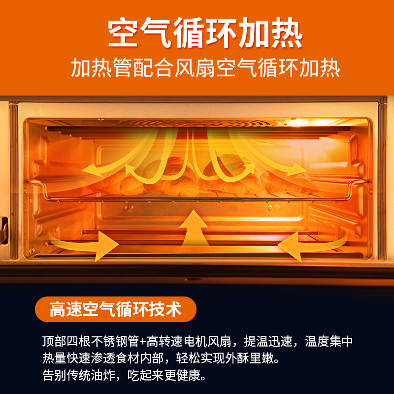 九阳创美专卖店九阳空气炸锅烤箱家用多功能炸烤合一无油电炸锅薯条机烘焙大容量3