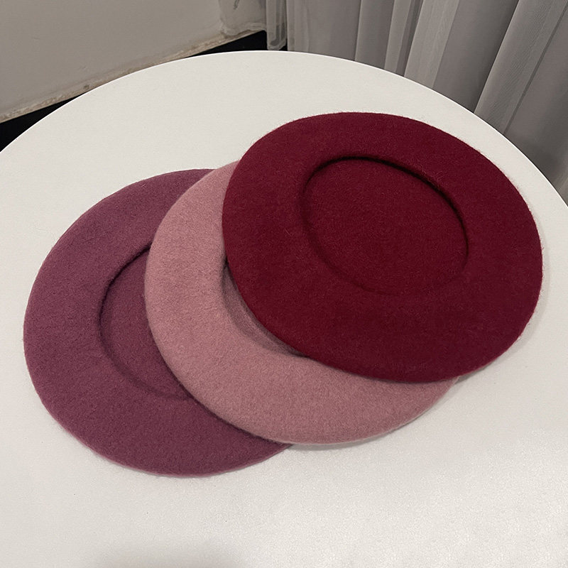 显白火龙果色~羊毛贝雷帽女日系秋冬百搭优雅气质英伦复古画家帽,淘宝优惠券,粉丝福利购,淘宝优惠卷