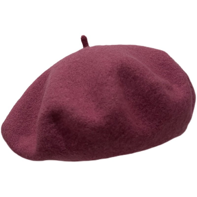 显白火龙果色~羊毛贝雷帽女日系秋冬百搭优雅气质英伦复古画家帽,淘宝优惠券,粉丝福利购,淘宝优惠卷