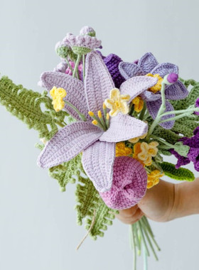 钩针花束其他手钩花手工diy