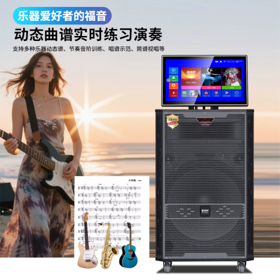 爱博声家庭户外一体机广场舞k歌音响家用KTV专业音响移动拉杆音箱