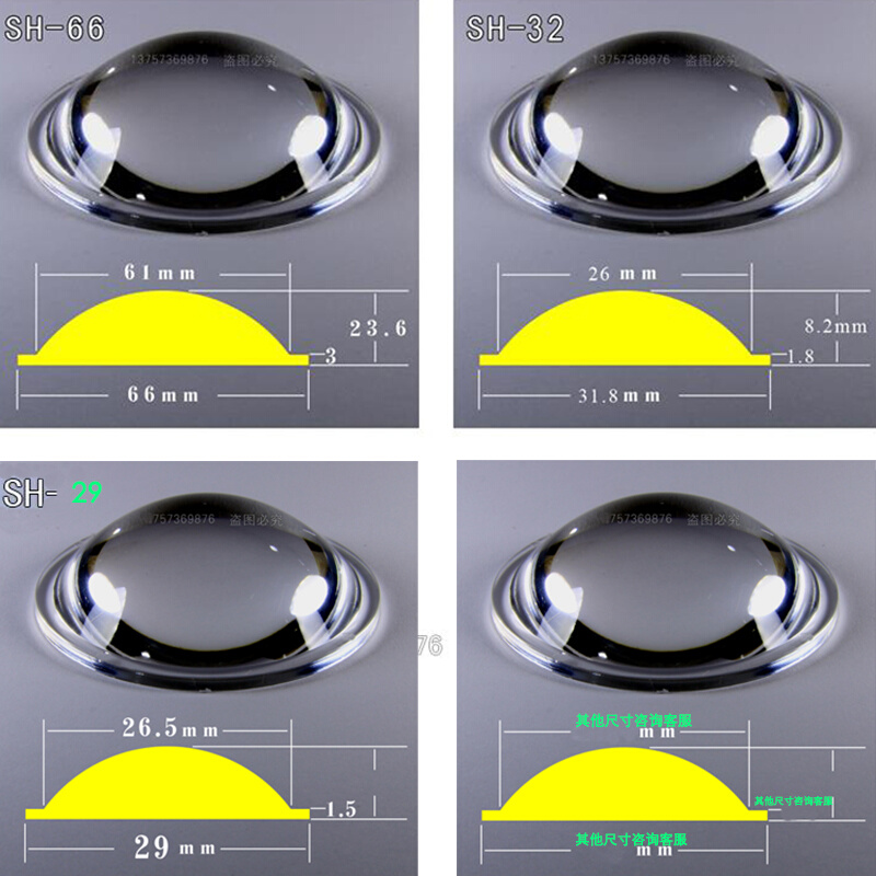 强光调焦手电亚克力放大镜直径202325283642455066mm凸透镜镜片 - 图2