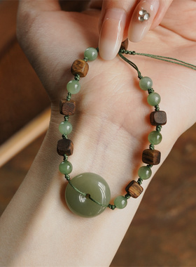 《春畔》天然晴水和田玉手串