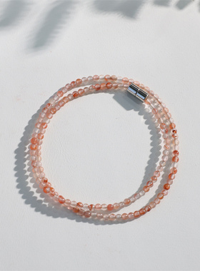 原创南红飘花串珠项链