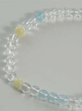 白水晶海蓝宝手链原创设计