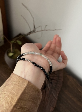 大仙的串儿黑玛瑙双圈手链