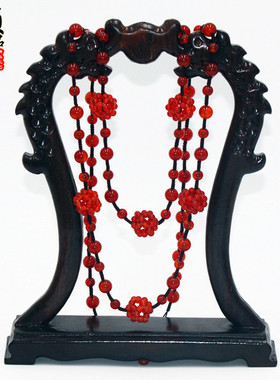 项链原创手工天然水草红色大气