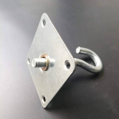 钩实心铁钩吊环吊耳强力承重灯饰挂钩带底座天壁勾可调节螺钉固定 - 图0