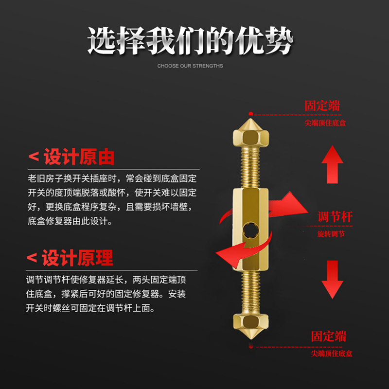 86型暗盒修复器底盒插座墙上固定器线盒撑杆通用开关盒修复神器 - 图1