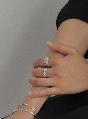 LFLM新款不规则宽面戒指女冷淡风开口指环小众个性极简时尚食指戒