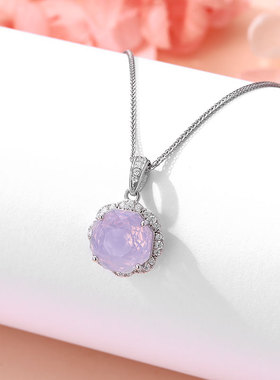 天然彩宝女纯银玫瑰切吊坠上新价