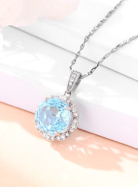 天然彩宝女纯银特色工艺项坠折扣