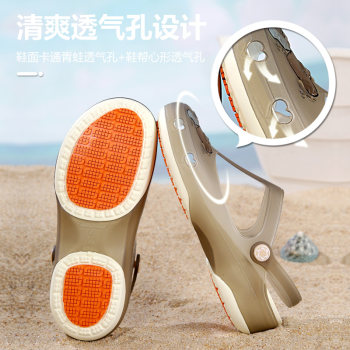 JDOV2023 New Croc Shoes Women's Outerwear Non-Slip Jelly Shoes Soft Soled Casual Beach Sandals Breathable Thick Soled