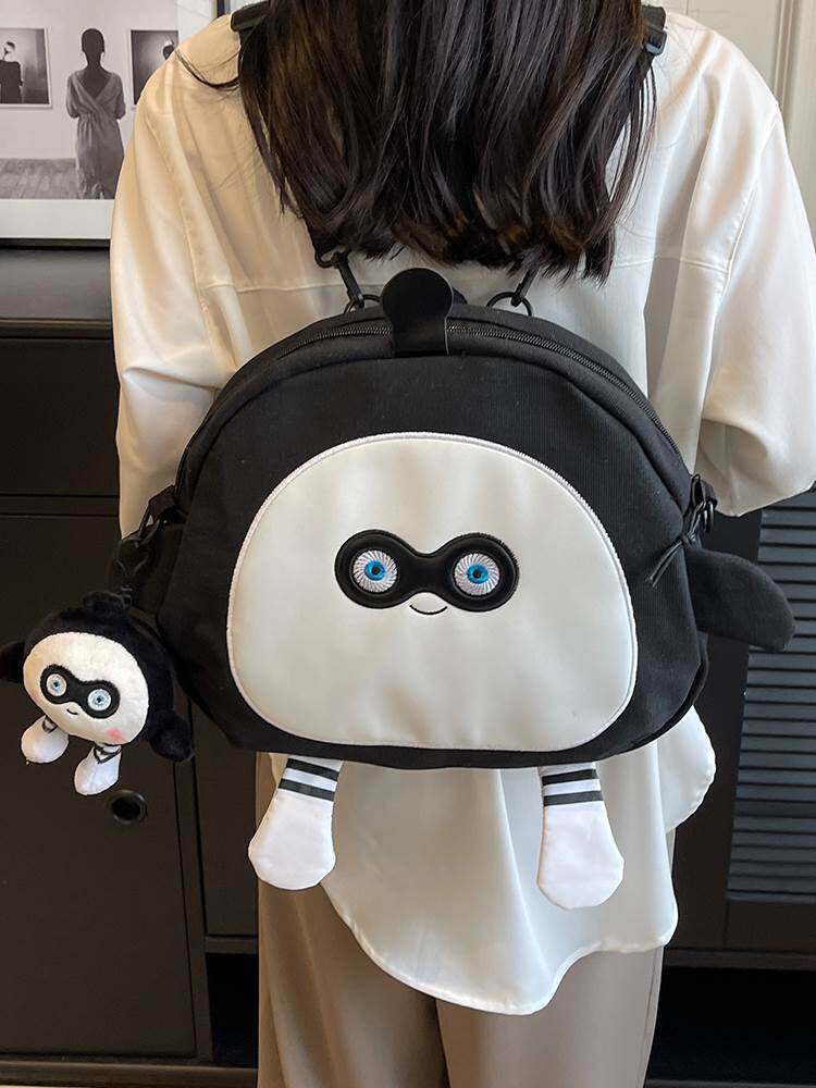 蛋仔派对书包女可爱丑萌搞怪学生单肩包ins小红书同款帆布斜挎包