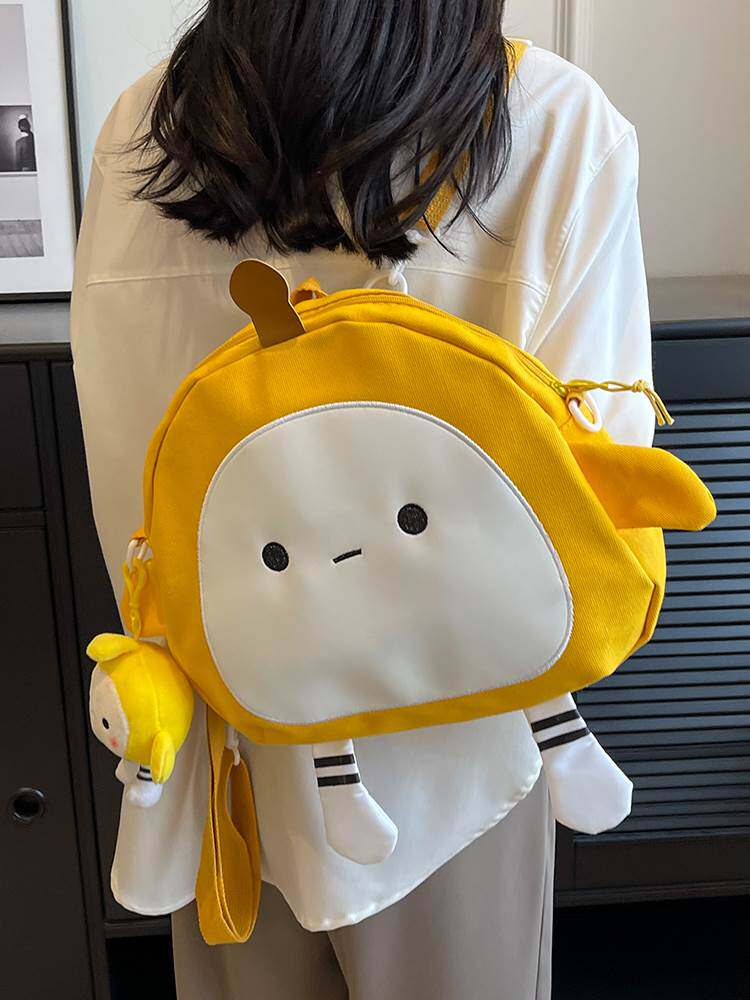 蛋仔派对书包女可爱丑萌搞怪学生单肩包ins小红书同款帆布斜挎包