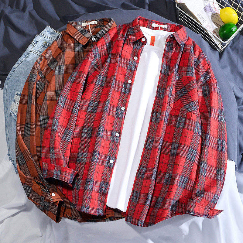 男士长袖格子衬衫春夏季新款韩版潮流衣服百搭休闲上衣帅气潮外套,淘宝优惠券,粉丝福利购,淘宝优惠卷