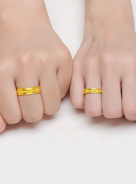 999足金戒指黄金24k指环可调节