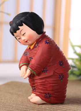 中国梦娃福娃套装书桌树脂包邮摆