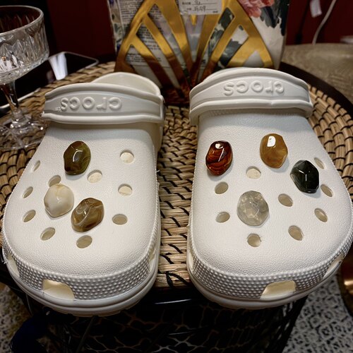 Crocs洞洞鞋鞋花不规则水墨晕染鞋花鞋扣鞋面装饰高级感小众diy - 图0