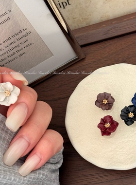 ins小众金属小花质感洞洞鞋花diy