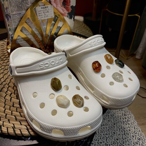 Crocs洞洞鞋鞋花不规则水墨晕染鞋花鞋扣鞋面装饰高级感小众diy - 图1
