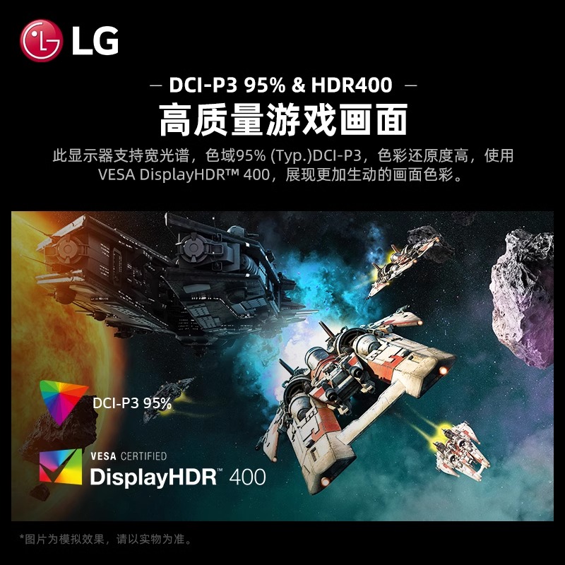 LG 27英寸4K144Hz UltraFastIPS电竞显示器HDR400游戏屏幕27GR93U - 图2