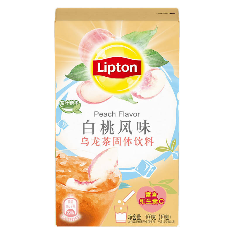 立顿10条装白桃乌龙冰饮冰爽水果茶 咖天下食品冲饮果汁