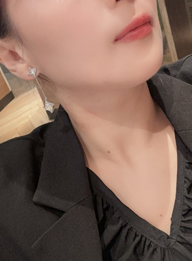 古丽水晶款高级感时尚温柔轻奢风车气质百搭长款耳环耳饰01467