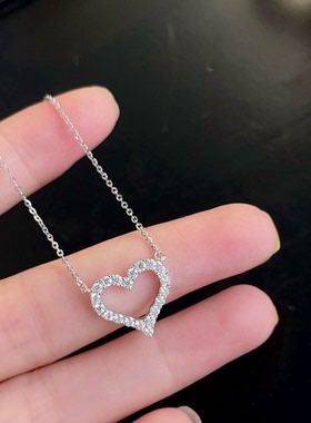 古丽古丽新款S925银锁骨项链甜美网红时尚气质个性爱心款00639