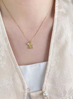 古丽古丽S925纯银精致复古上上签时尚轻奢高级感锁骨链项链07212