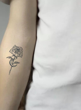 樱花草本果汁贴纹身 花臂花朵植物图案防水女持久小图案不反光
