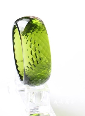 切面橄榄绿琉璃钻石手镯特价包邮