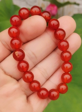 送女友礼物本命年红玛瑙转运珠